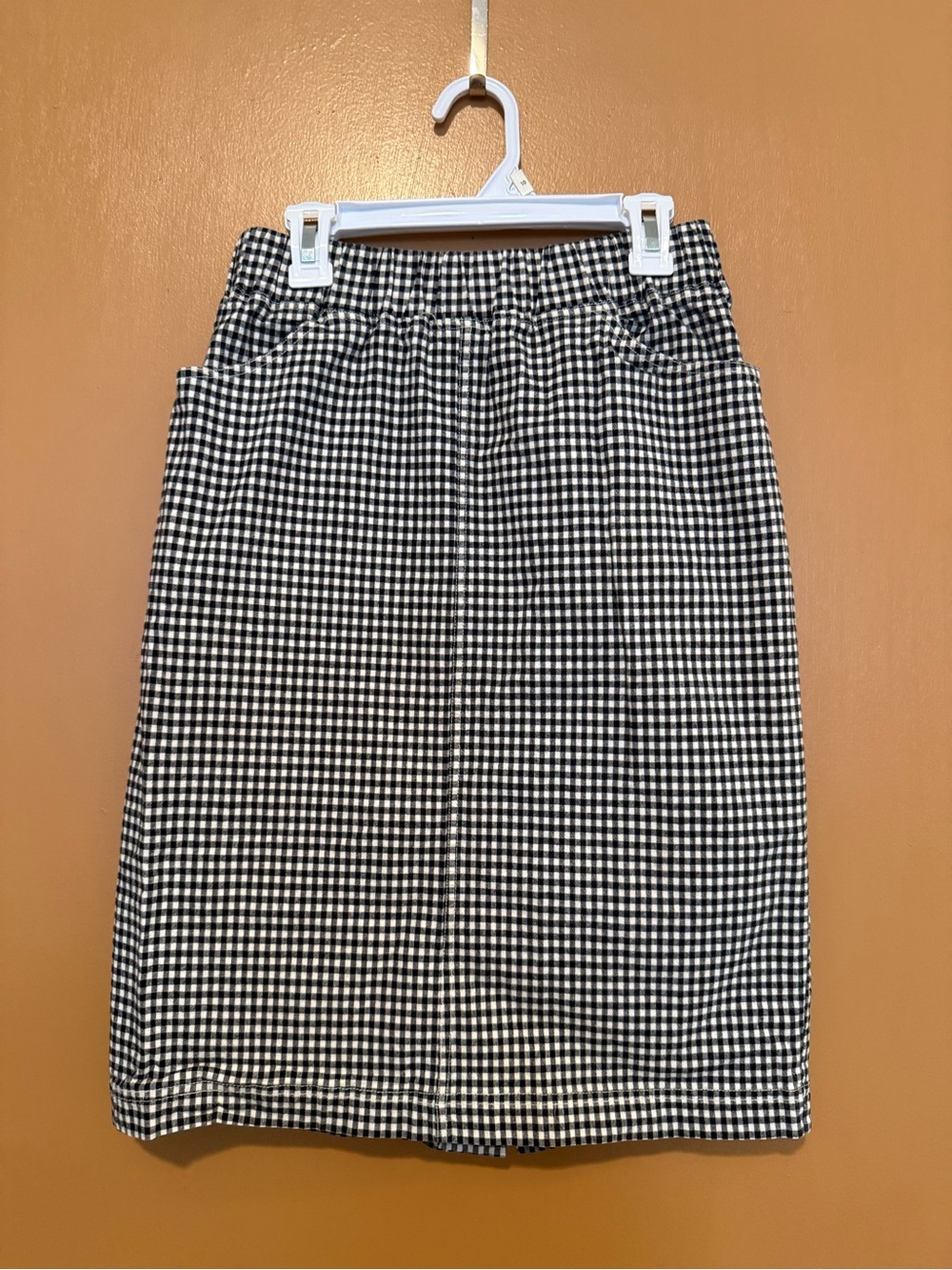 Black and White Gingham Pencil Skirt